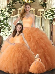 Sleeveless Lace Up Floor Length Ruffles Quinceanera Gowns