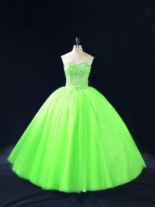 Free and Easy Lace Up Sweet 16 Quinceanera Dress Beading Sleeveless Floor Length