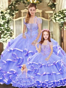 Amazing Organza Sleeveless Floor Length Quinceanera Dresses and Beading and Ruffled Layers