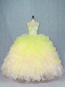 Beautiful Multi-color Sweetheart Neckline Beading and Ruffles 15 Quinceanera Dress Sleeveless Lace Up