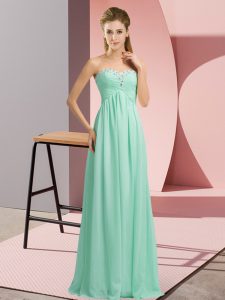 Beautiful Apple Green Lace Up Sweetheart Beading Pageant Dress Wholesale Chiffon Sleeveless