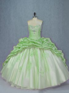 Graceful Lace Up Sweetheart Beading and Appliques and Pick Ups Sweet 16 Dresses Organza and Taffeta Sleeveless Brush Train