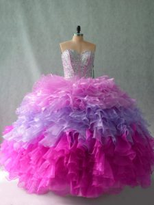 Floor Length Multi-color Quinceanera Gown Sweetheart Sleeveless Lace Up