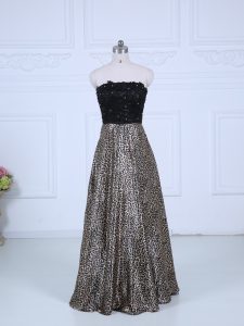Best Selling Printed Long Sleeves Floor Length Evening Dress and Lace