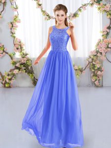 Beauteous Blue Scoop Neckline Lace Court Dresses for Sweet 16 Sleeveless Zipper