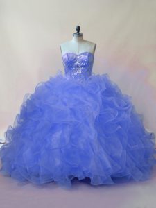 Admirable Sleeveless Lace Up Floor Length Beading and Ruffles Quince Ball Gowns