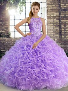 Wonderful Floor Length Ball Gowns Sleeveless Lavender Ball Gown Prom Dress Lace Up