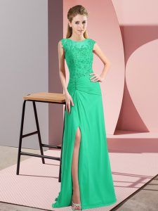 Sleeveless Zipper Floor Length Beading Dress for Prom