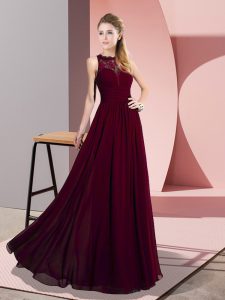 Hot Selling Scoop Sleeveless Chiffon Homecoming Dress Lace Zipper