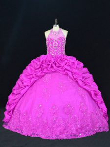 Gorgeous Sleeveless Beading and Appliques and Pick Ups Lace Up 15th Birthday Dress
