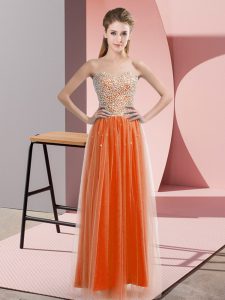 Sweetheart Sleeveless Tulle Dress for Prom Beading Lace Up