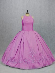 Beauteous Lilac 15th Birthday Dress Sweet 16 and Quinceanera with Embroidery Scoop Sleeveless Lace Up