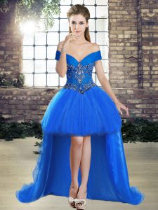 Custom Made Sleeveless Beading Lace Up Prom Gown