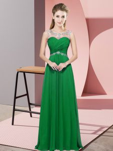Admirable Chiffon Sleeveless Floor Length Dress for Prom and Beading