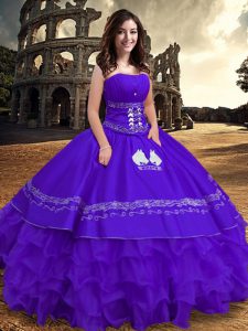 New Arrival Floor Length Ball Gowns Sleeveless Purple Quinceanera Dresses Lace Up