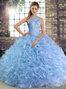 Cheap Floor Length Lace Up 15 Quinceanera Dress Lavender for Military Ball and Sweet 16 and Quinceanera with Beading