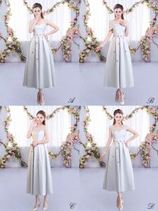 Graceful Sleeveless Appliques Lace Up Bridesmaid Dress