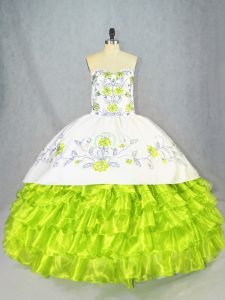 Popular Sweetheart Sleeveless Lace Up Quinceanera Dress Organza