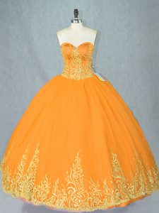 Romantic Gold Sweetheart Lace Up Beading 15 Quinceanera Dress Sleeveless