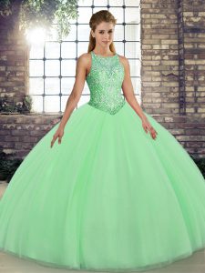 Spectacular Sleeveless Lace Up Floor Length Embroidery 15 Quinceanera Dress