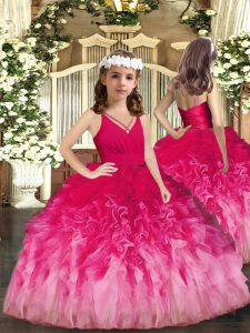 Sleeveless Ruffles Zipper Little Girls Pageant Dress Wholesale