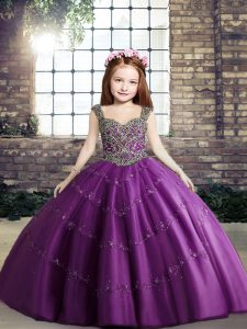 Low Price Sleeveless Beading Lace Up Little Girls Pageant Dress Wholesale