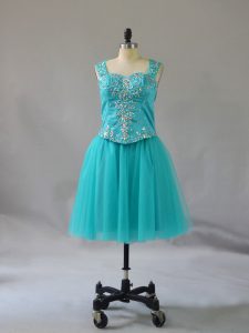 Tulle Sleeveless Mini Length Prom Gown and Beading