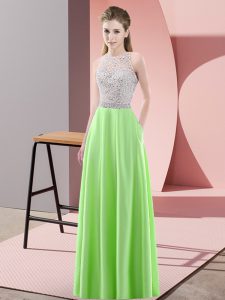 Customized Sleeveless Floor Length Beading Backless Runway Inspired Dress with