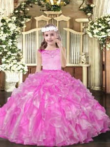 Nice Floor Length Ball Gowns Sleeveless Lilac Pageant Gowns For Girls Zipper