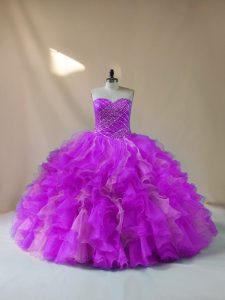 Chic Multi-color Sleeveless Beading and Ruffles Quinceanera Gown