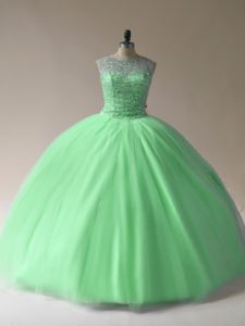 Sleeveless Beading Floor Length Ball Gown Prom Dress