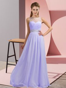 Lavender Sleeveless Chiffon Backless Pageant Dress for Teens for Prom and Party