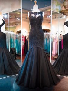 Low Price Floor Length Black Pageant Dress Womens Tulle Sleeveless Lace
