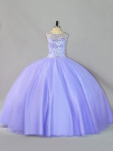 Fabulous Tulle Sleeveless Floor Length Sweet 16 Dresses and Sequins