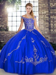 Ideal Sleeveless Lace Up Floor Length Beading and Embroidery Vestidos de Quinceanera