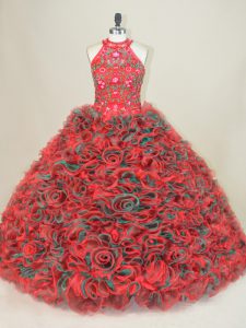 Dazzling Multi-color Ball Gowns Embroidery Quinceanera Dress Lace Up Sleeveless