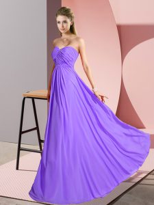 Latest Sleeveless Ruching Lace Up Prom Dresses