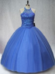 Fine Tulle Sleeveless Floor Length 15th Birthday Dress and Beading