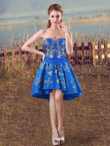 On Sale Royal Blue Sweetheart Lace Up Embroidery Prom Evening Gown Sleeveless
