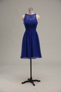Cheap Royal Blue Scoop Zipper Lace Evening Dress Sleeveless