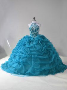 Hot Selling Sleeveless Lace Up Beading and Pick Ups Vestidos de Quinceanera