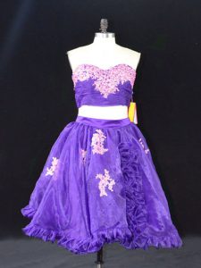 Cheap Mini Length Two Pieces Sleeveless Purple Celebrity Inspired Dress Zipper