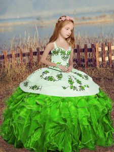 Sleeveless Organza Lace Up Pageant Gowns For Girls for Party and Wedding Party