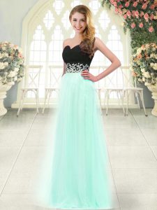 Sexy Apple Green Prom Party Dress Prom and Party with Appliques Sweetheart Sleeveless Zipper