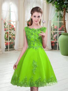 Scoop Lace Up Beading and Appliques Evening Dress Sleeveless