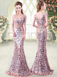Trendy Sleeveless Zipper Floor Length Beading Prom Party Dress