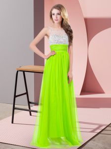Chiffon Sleeveless Floor Length Prom Gown and Sequins