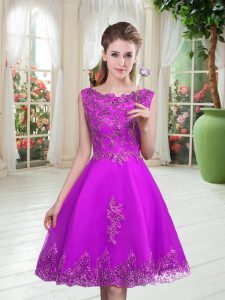 New Style Sleeveless Beading and Appliques Lace Up Homecoming Dress
