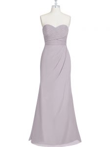 Customized Floor Length Column/Sheath Sleeveless Grey Prom Dresses Lace Up