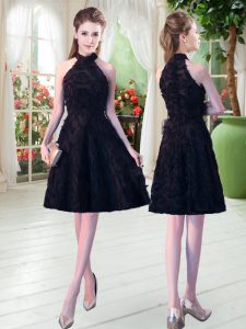 Sweet Black Sleeveless Zipper Prom Dresses for Prom and Party